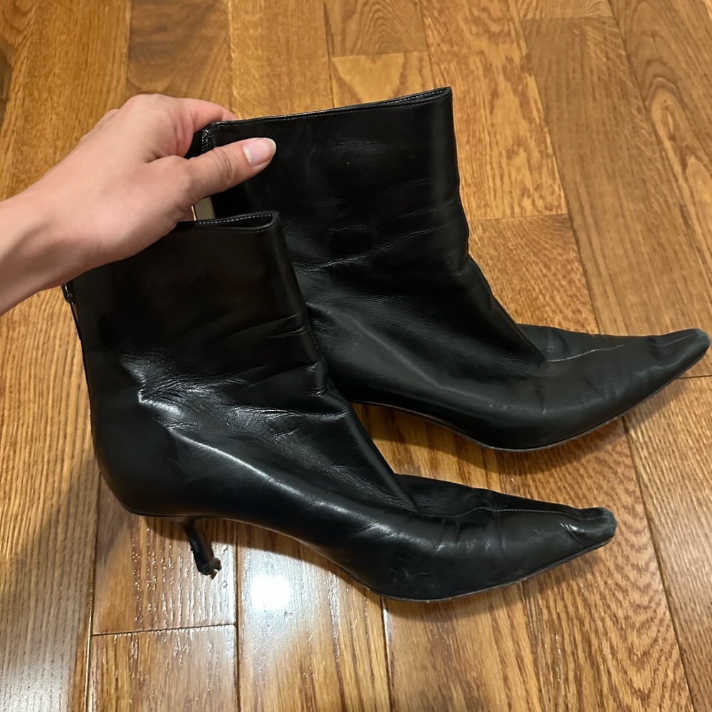 Jimmy Choo Black Leather Ankle Boots